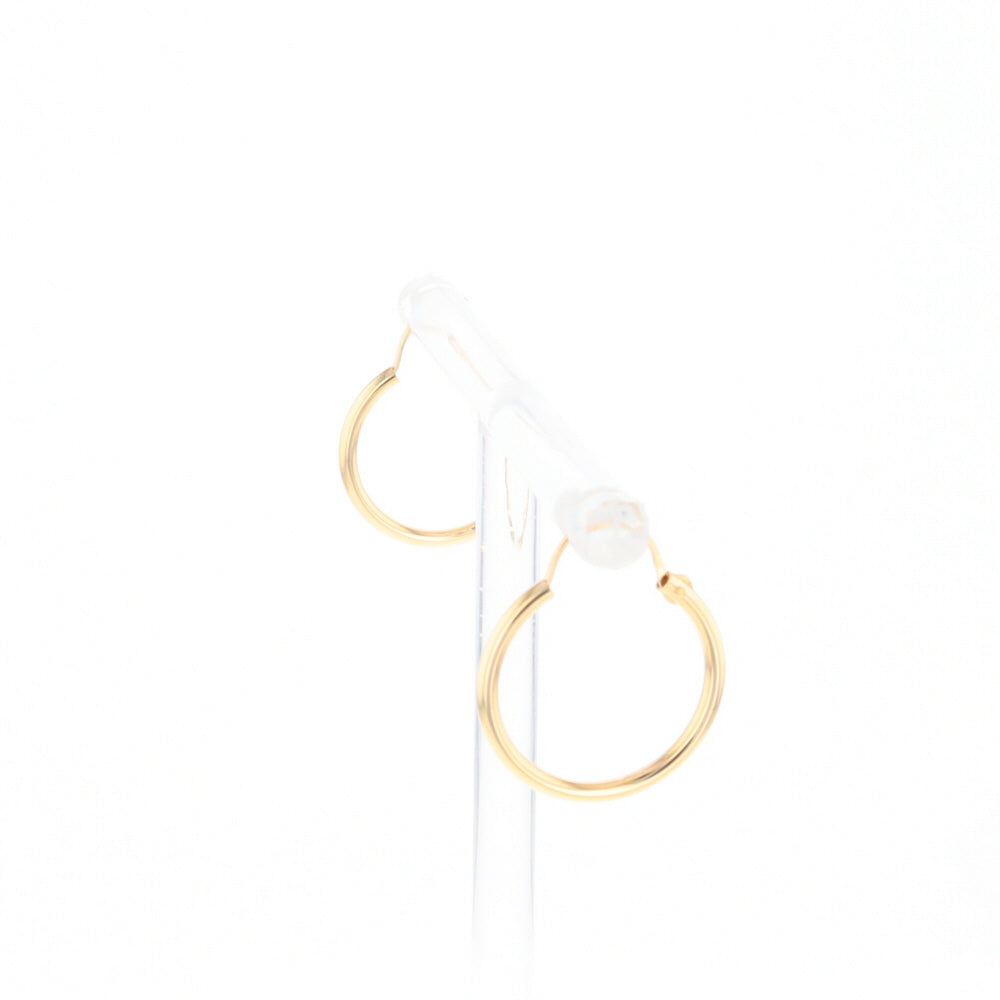 Gold Hollow Tube Hoop Earrings