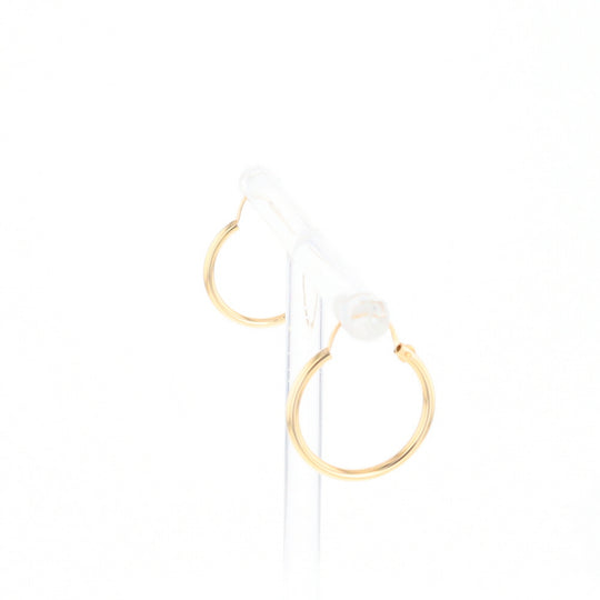 Gold Hollow Tube Hoop Earrings