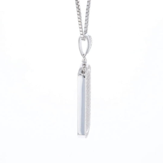 Cubic Zirconia Dog Tag Necklace