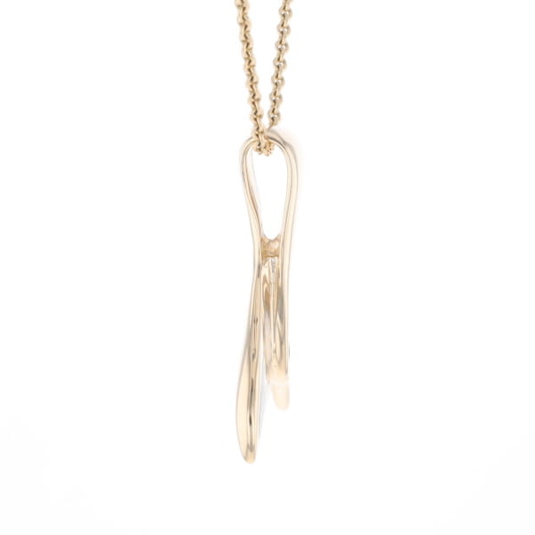 Whale Tail Natural Gold Quartz Single Side Inlaid Pendant