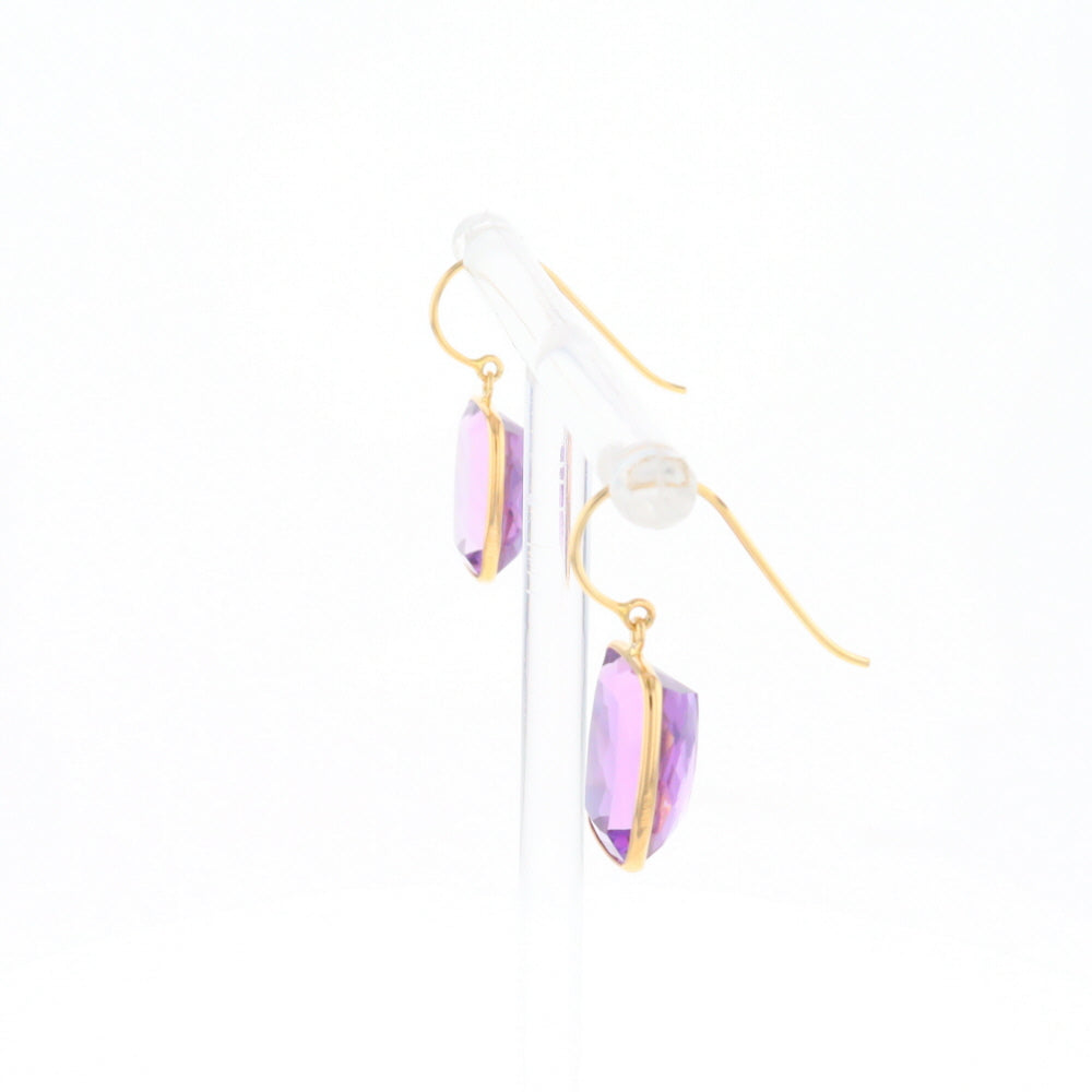 Solitaire Amethyst Dangle Earrings