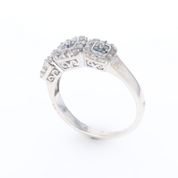 Triple Diamond Halo Ring