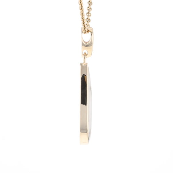 Gold Quartz Pendant Tear Drop Inlaid Design G1