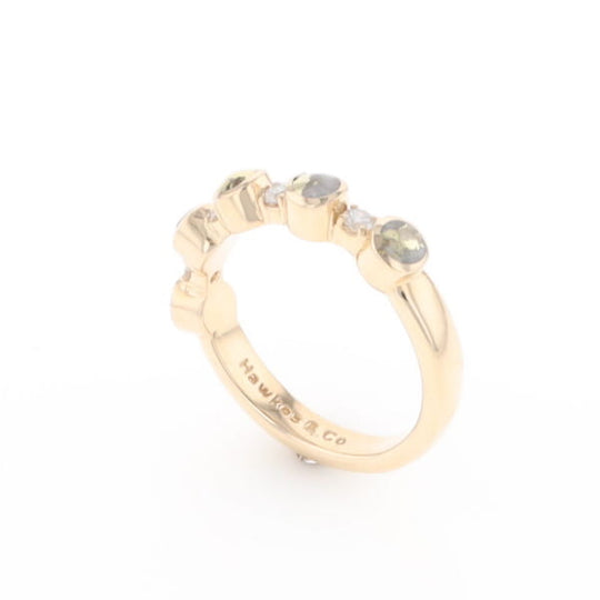 Gold Quartz Circle Inlay Wedding Band - G2