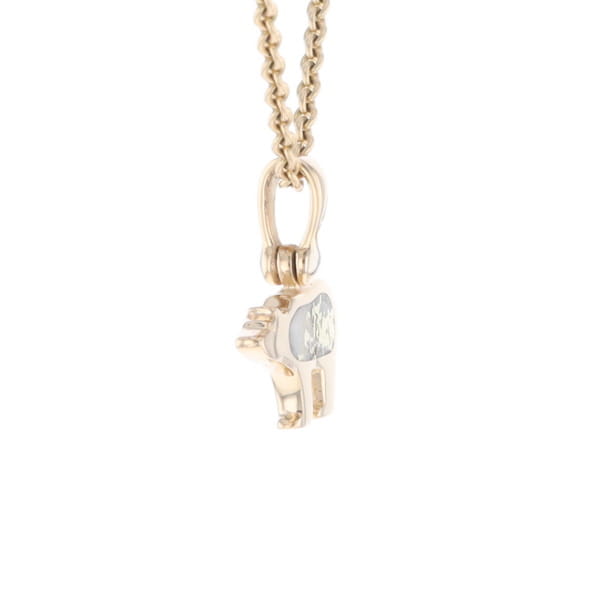 Gold Quartz Inlaid Polar Bear Pendant