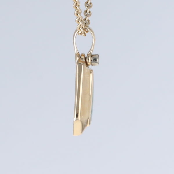 Opal Triangle Inlay with .02ctw Diamond Pendant