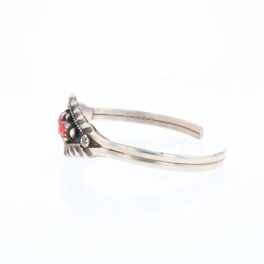 Sterling Silver Coral Cuff Bracelet