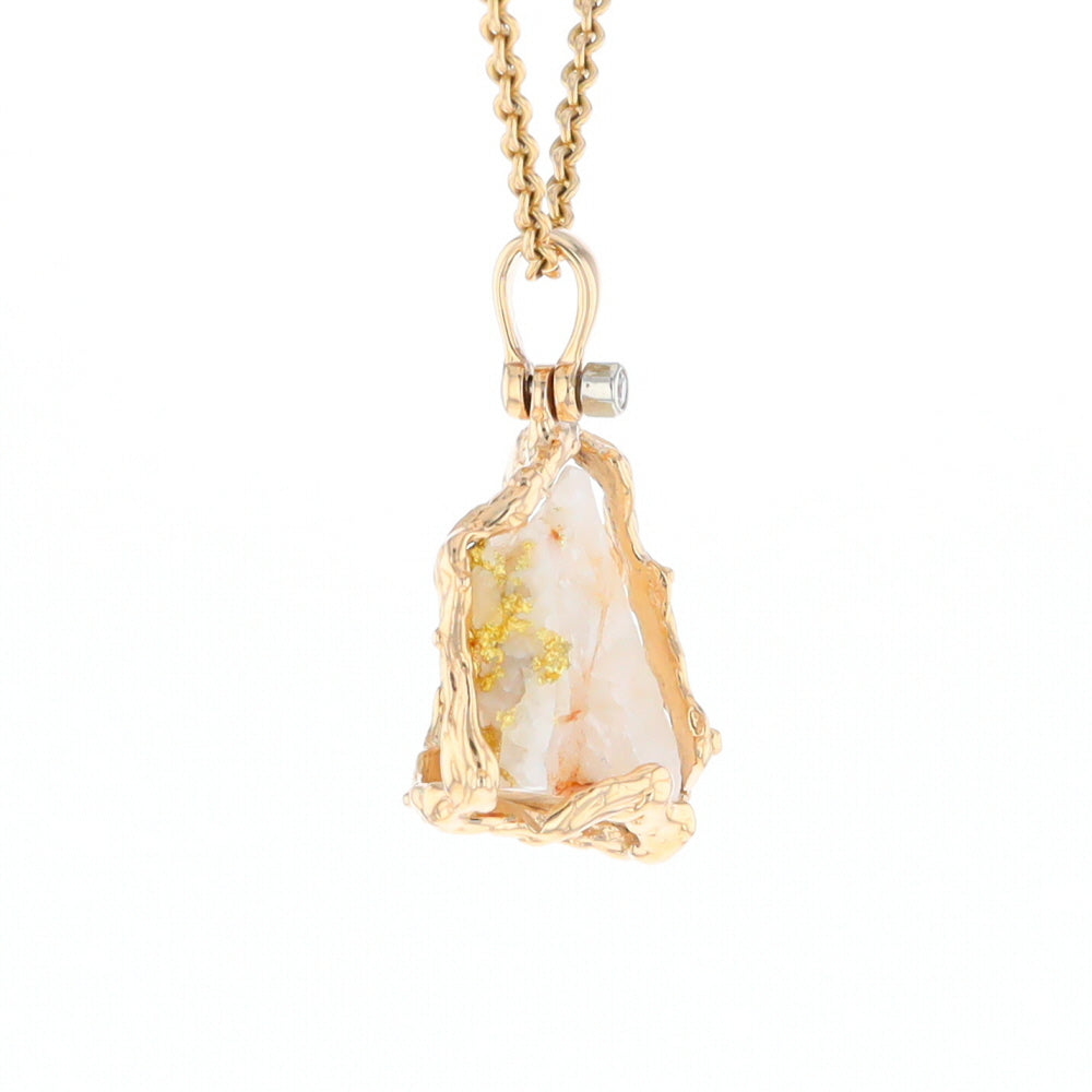 Rough Gold Quartz Freeform Pendant