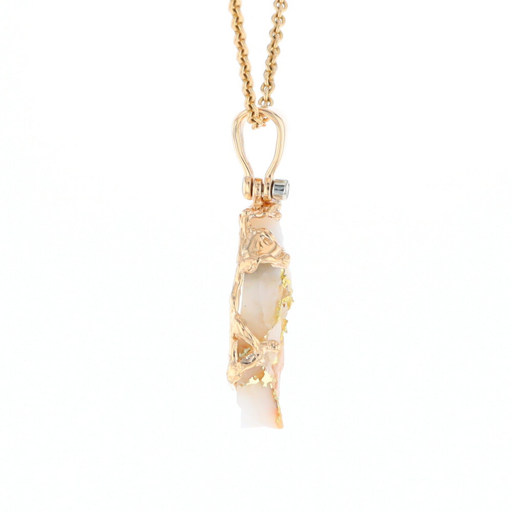 Rough Gold Quartz Freeform Pendant