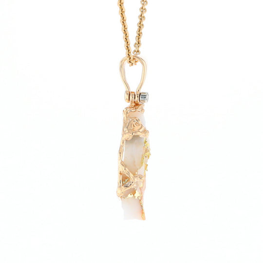 Rough Gold Quartz Freeform Pendant