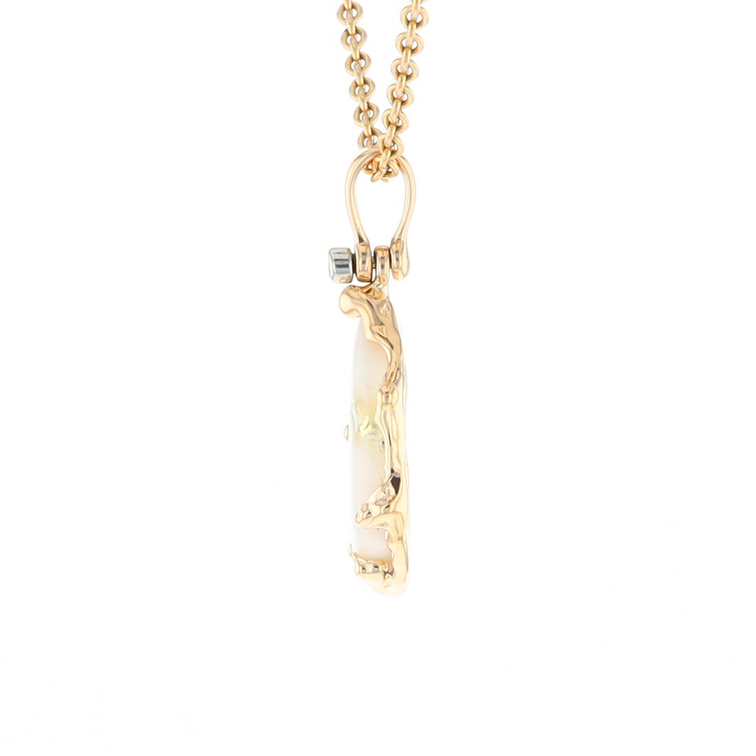 Gold Quartz Freeform Pendant  (G2)