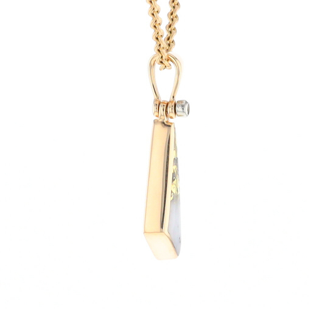 Triangular Gold Quartz Pendant - G2