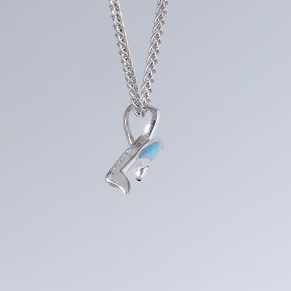 Opal Pendant Inlaid Realistic Orca Killer Whale Design