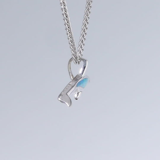 Opal Pendant Inlaid Realistic Orca Killer Whale Design