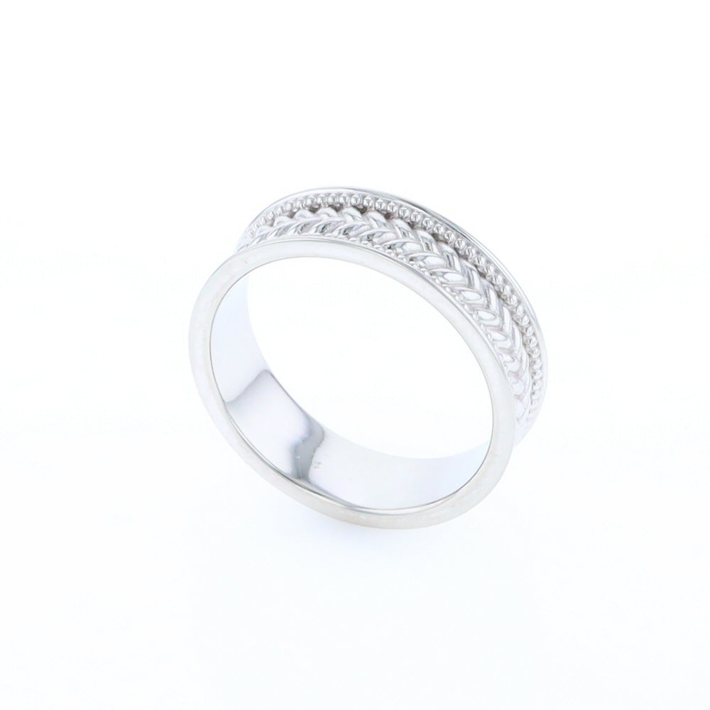 Braided White Gold Men's Ring