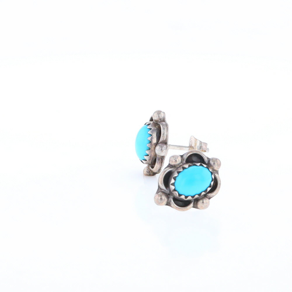 Turquoise Floral Framed Earrings