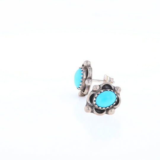 Turquoise Floral Framed Earrings