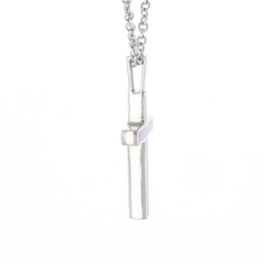 Sugilite 3 Section Inlaid Cross Pendant