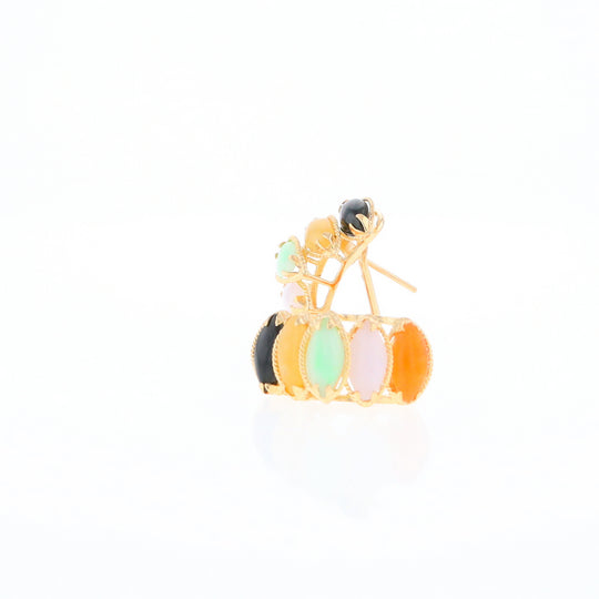 Multi-Color 5-Stone Earrings