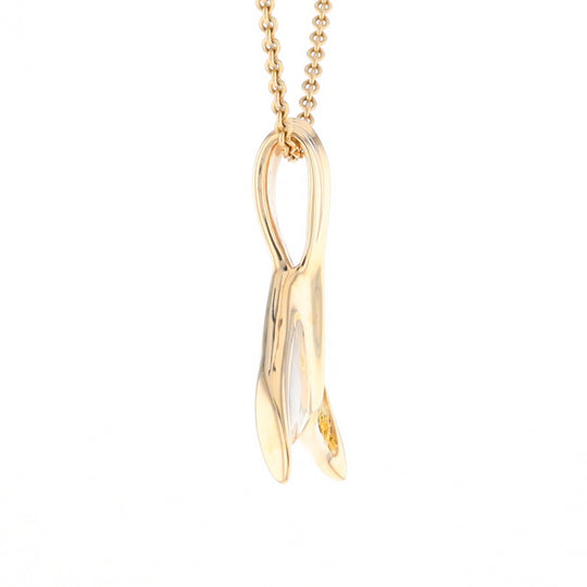 Whale Tail Necklaces Natural Gold Quartz and Nuggets Inlaid Pendant