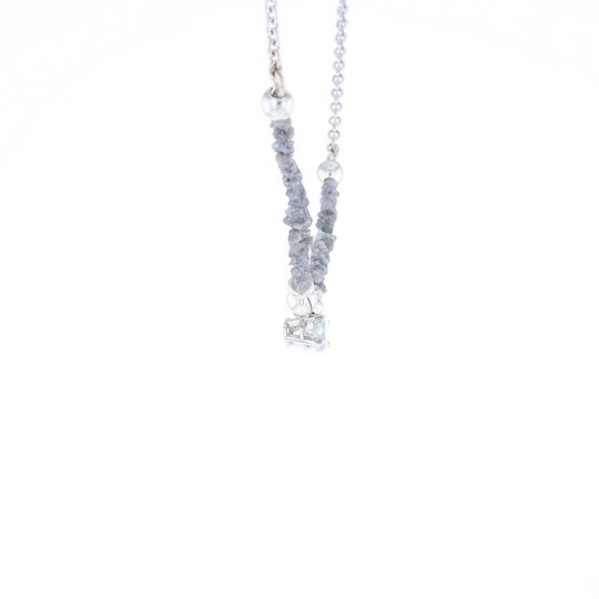 Marquise Diamond Necklace with Rough Diamond Beads