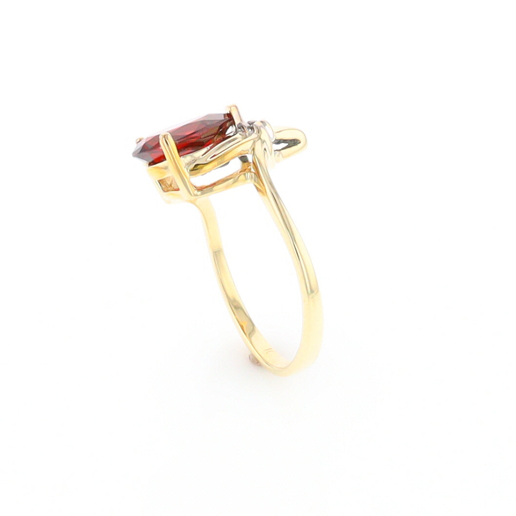 Pear Garnet Ring