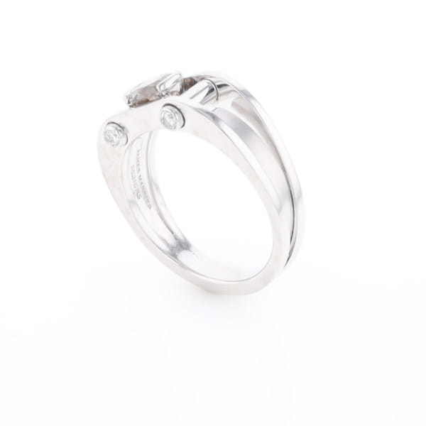 Men's Contemporary White Gold Industrial Brown Diamond Ring