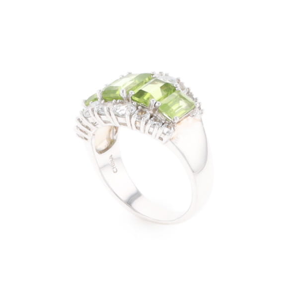 Peridot and CZ Cocktail Ring