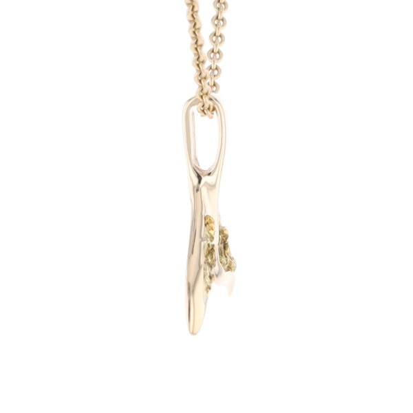 Whale Tail Natural Nuggets Double Inlaid Sea Life Pendant