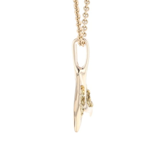 Whale Tail Natural Nuggets Double Inlaid Sea Life Pendant