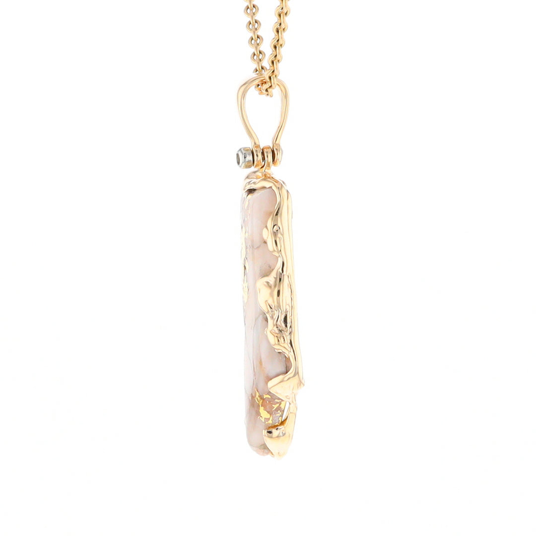 Gold Quartz Freeform Pendant (G2)