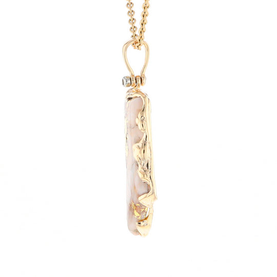 Gold Quartz Freeform Pendant (G2)