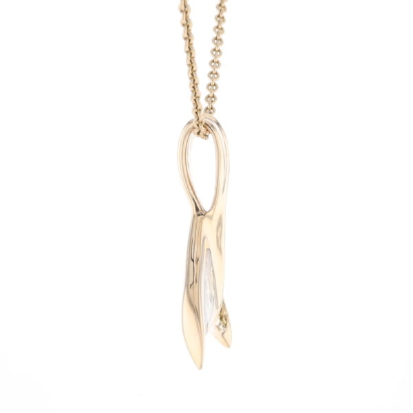 Whale Tail Necklaces Natural Gold Quartz and Nuggets Inlaid Pendant