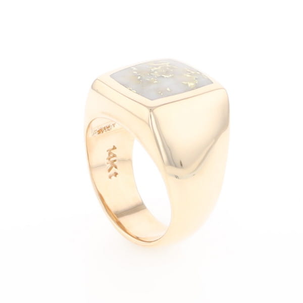 Natural Gold Quartz Men's Ring