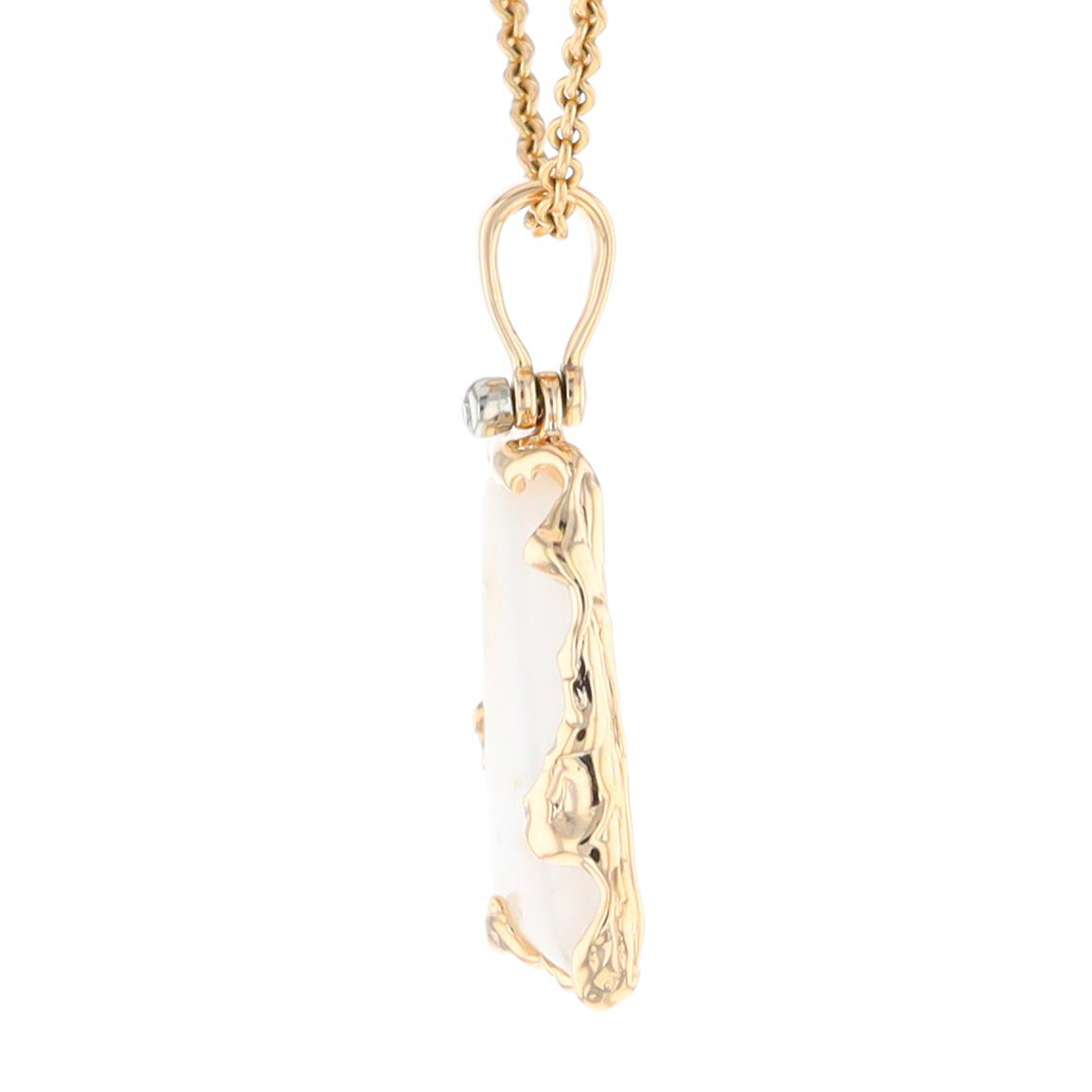 Gold Quartz Freeform Pendant  (G2)