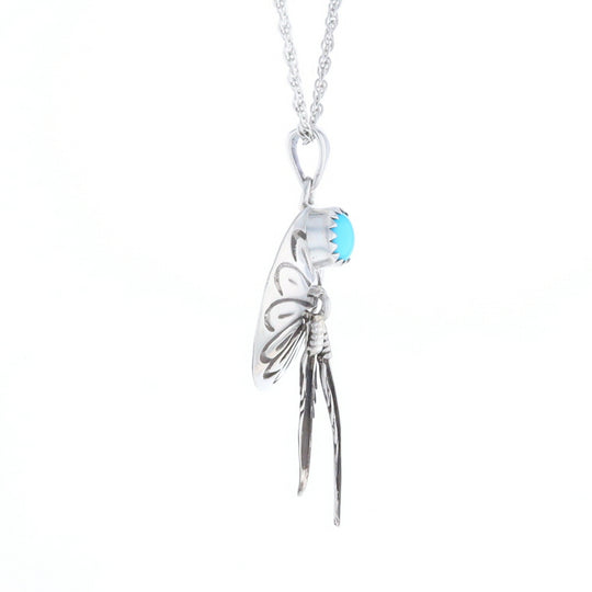 Turquoise Dream Catcher Feather Pendant