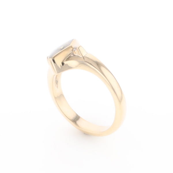 G2 Gold Quartz Ring Diamond Shape Inlaid with 0.05ctw Round Diamonds