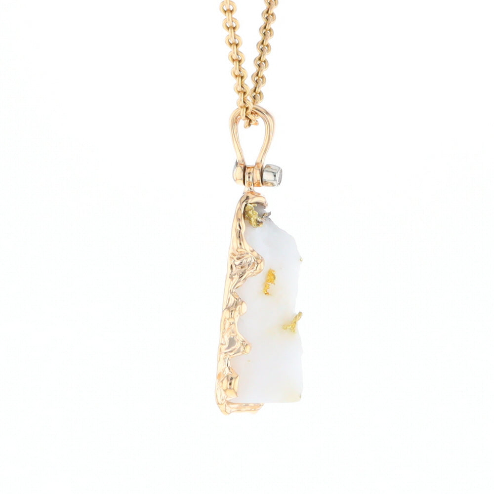 Rough Gold Quartz Freeform Pendant