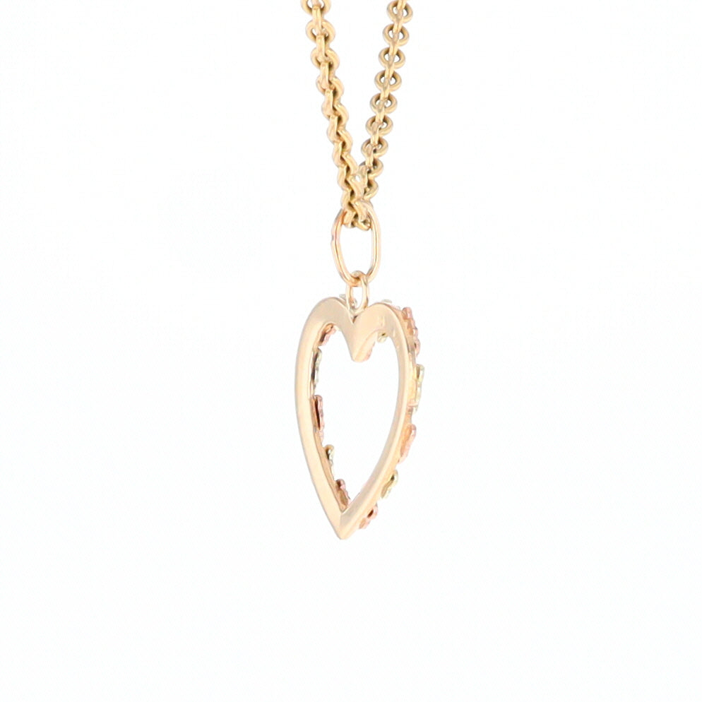 Black Hills Gold Heart Leaf Pendant