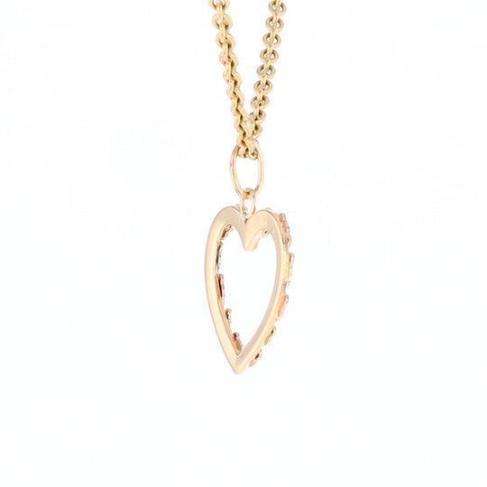 Black Hills Gold Heart Leaf Pendant