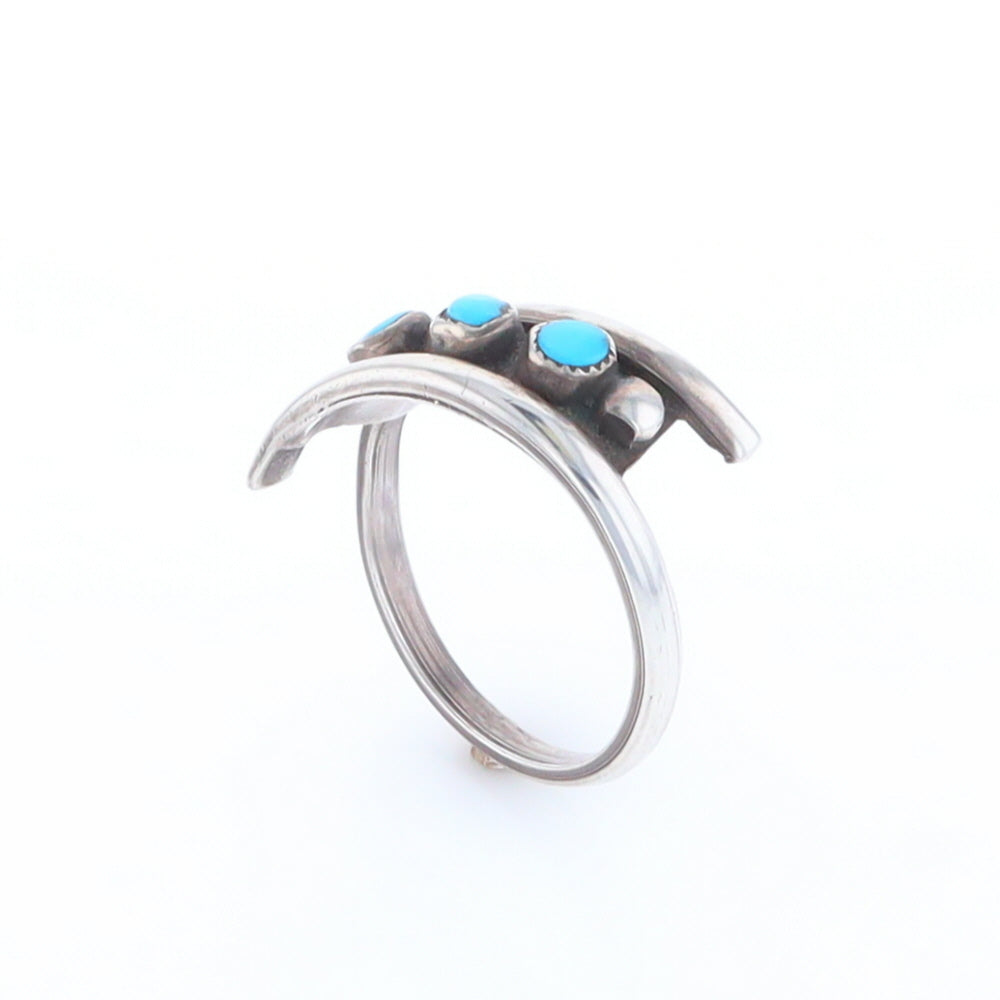 Round Turquoise Row Bypass Ring