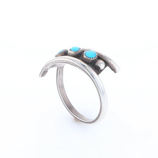 Round Turquoise Row Bypass Ring