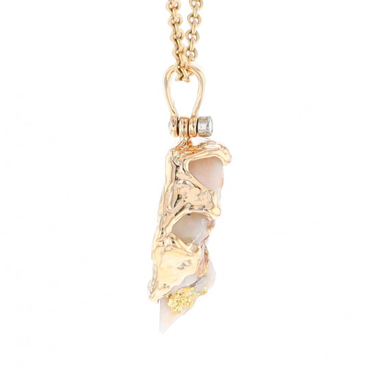 Rough Gold Quartz Free Form Pendant