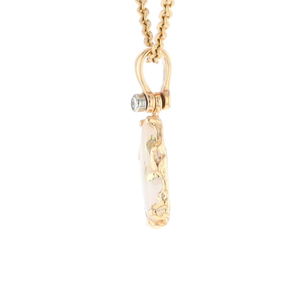 Gold Quartz Freeform Pendant (G2)