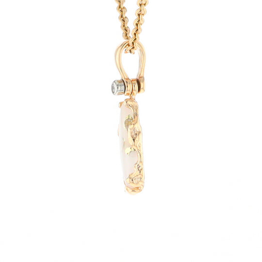 Gold Quartz Freeform Pendant (G2)