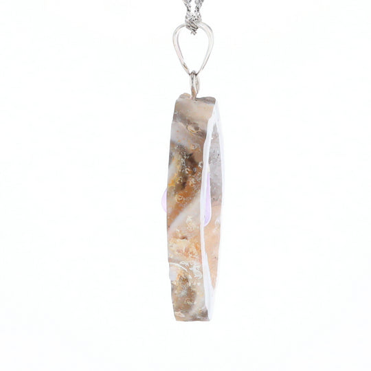 Druzy Quartz With Dangling Amethyst Pendant