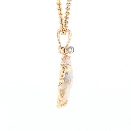 Rough Gold Quartz Freeform Pendant