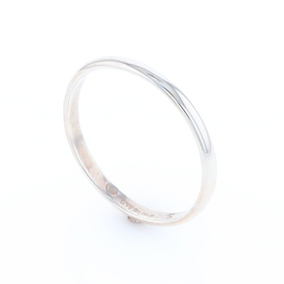 Men's Flat Silver Wedding Band