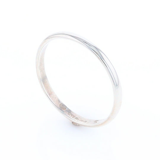 Men's Flat Silver Wedding Band