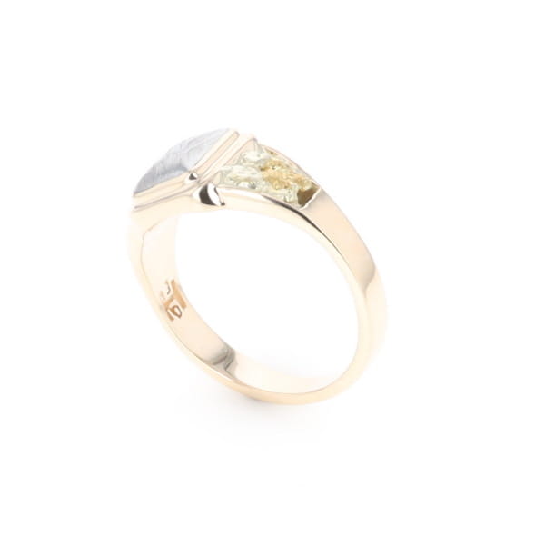 Meteorite & Gold Nugget Ring